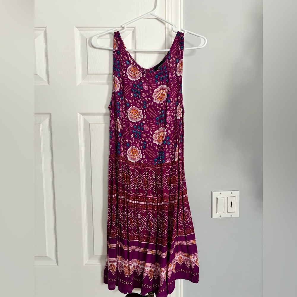 Unique printed flowy mini dress